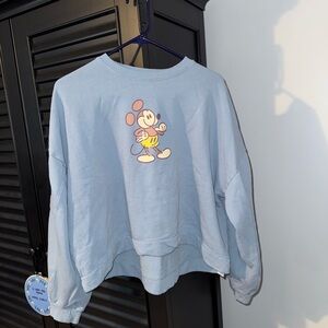 Blue Disney Crop Crewneck